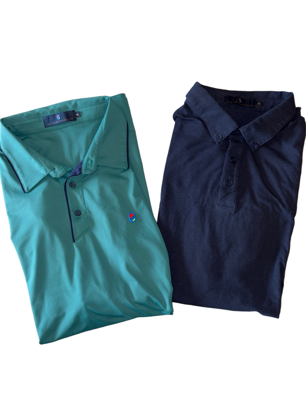 Extracurricular Mens XL Performance Wear Golf Navy and Green Polo Bundle Size XL